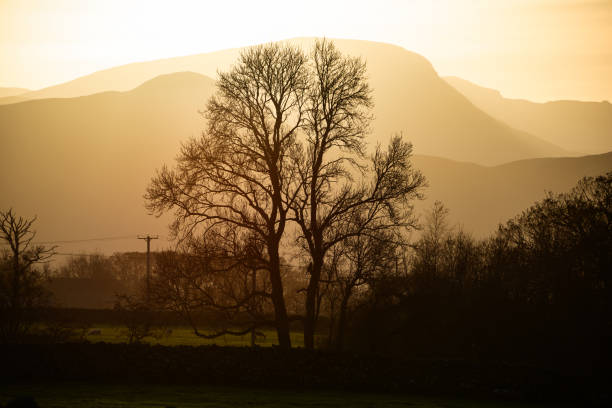 istock Lovely Autumn sunset landscape image looking towards Grisedale Pike from Castlerigg Stone Circle with stunning golden glow 2189947197