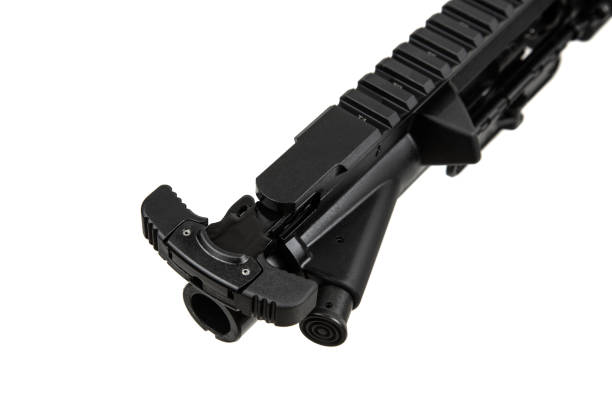istock Spare parts for automatic rifle. Repair and modification of weapons. Isolate on a white background. 2189955373