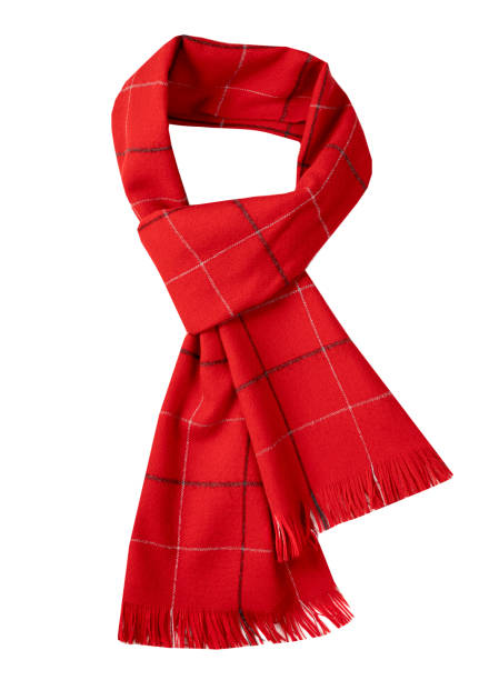 istock Red scarf line isolated on white single object, Christmas decor.Winter decor. 2189959389