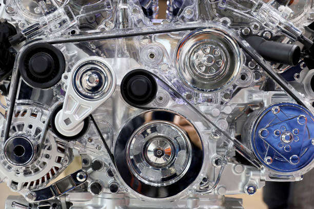 istock Belt drive structure made of transparent plastic to transmit power 2189961476