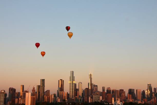 istock Hot air balloons over Melbourne 2189966515