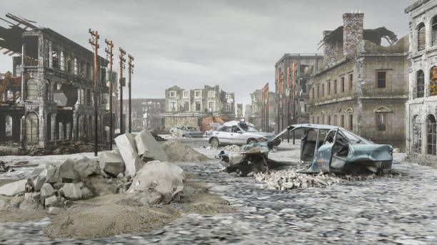 istock devastated and destroyed city after military operations 2189970636