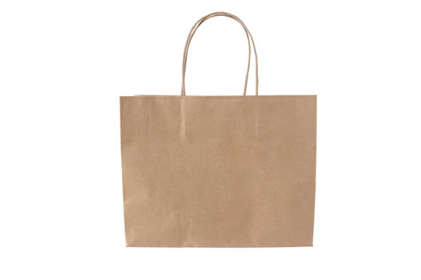 istock Brown craft paper shopping bag isolated on white 2189971866