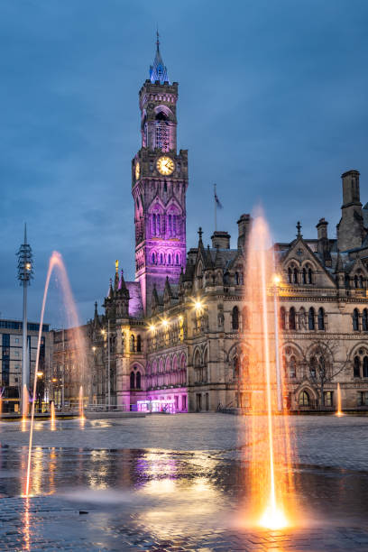 istock Bradford City Hall and Centenary Square at night 2189978007