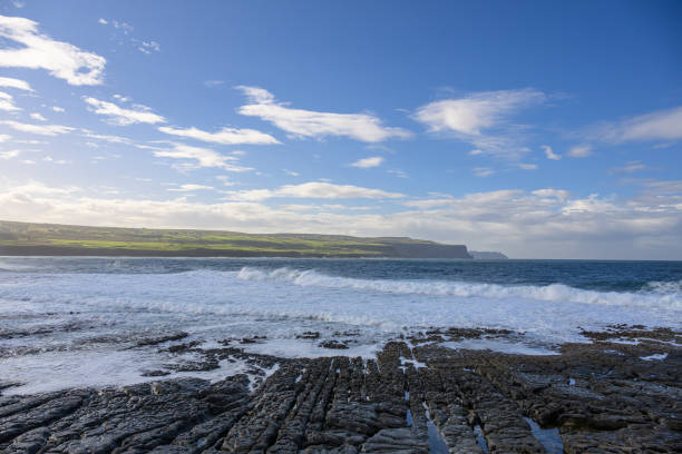 Stunning panoramic views of dramatically high rising Cliffs of Mother