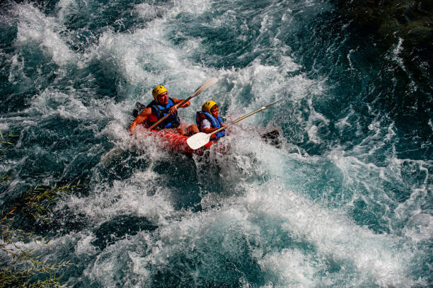Washington DC, USA – July 29, 2012: Male and female Kayaking on the Potomac River.