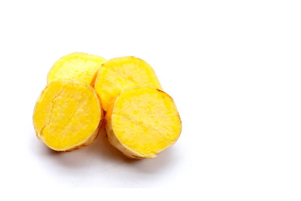 Sweet potato on white background.