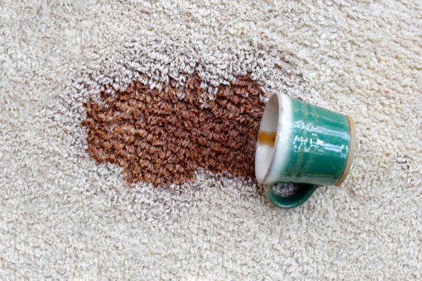 istock Coffee spilled on carpet, Coffee stain 2190014071
