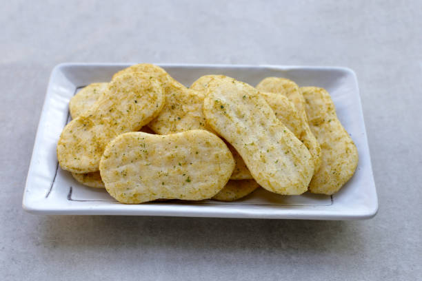 istock Japanese rice crackers with nori seaweed 2190015877