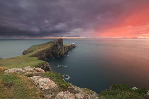 istock Neist point lighthouse sunset at Skye Island, Scotland 2190024294
