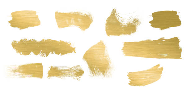 Beautiful brush strokes with golden texture