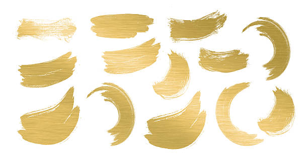 istock Beautiful brush strokes with golden texture 2190027435