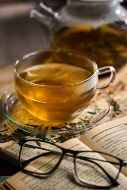 istock Hot Japanese Sencha tea in a glass cup 2190029818