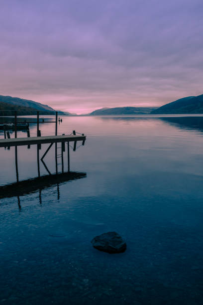 Loch Ness on an overcast, moody morning in the Highlands of Scotland.