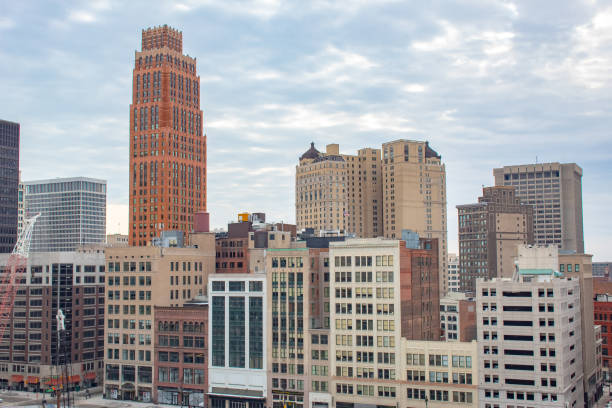 istock Downtown Detroit Michigan buildings skyline. 2190034954