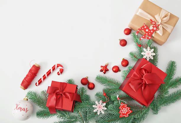 istock Christmas tree background. Happy new year backdrop. Celebrating winter holidays card template. 2190037350
