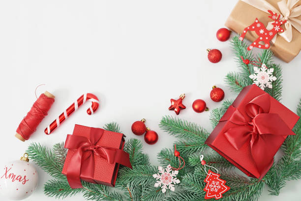 istock Christmas tree background. Happy new year backdrop. Celebrating winter holidays card template. 2190037365