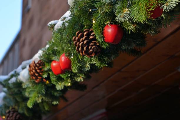 istock Christmas Decorations with Fir Branches and Pinecones 2190050566