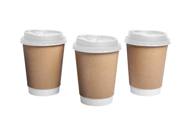 istock Blank paper coffee cup with lid mockup isolated on white background 2190054186