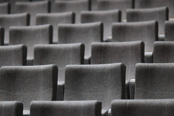 Theater Seats in An Empty Auditorium, Movie Theater, Empty Seats