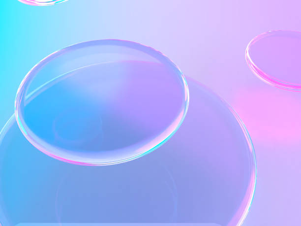 3D illustration of a transparent liquid illuminated by fantastic light