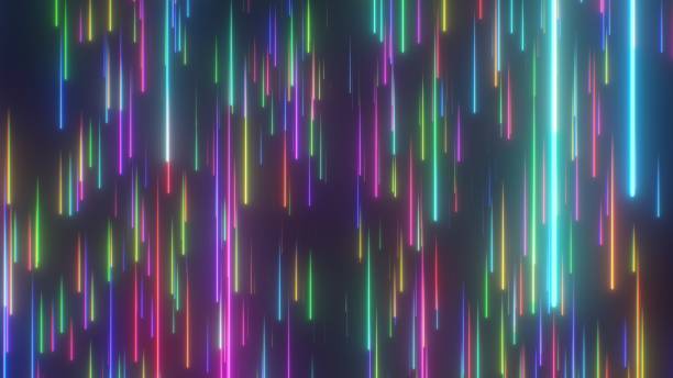 istock Vibrant Colorful Glow Neon Rain Radiant Space Light Streaks Falling - Abstract Background Texture 2190076912