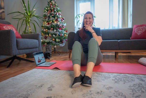 istock Happy moments after exercise on Christmas morning 2190082308