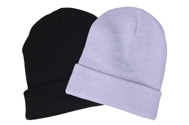istock Pair of warm woolen knitted hats 2190084853
