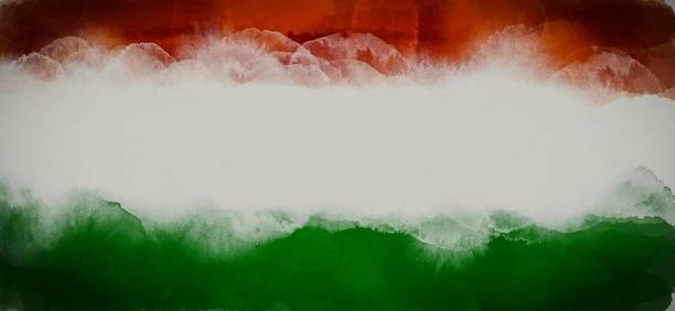 istock Indian National Flag water colour illustration. 2190090055