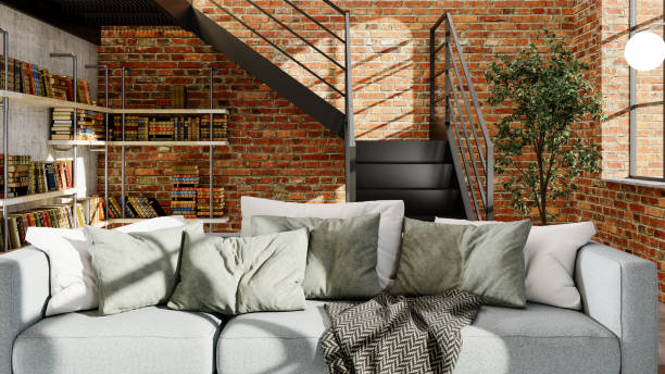 istock Large luxury modern bright interiors Living room mockup illustration 3D rendering image 2190090072