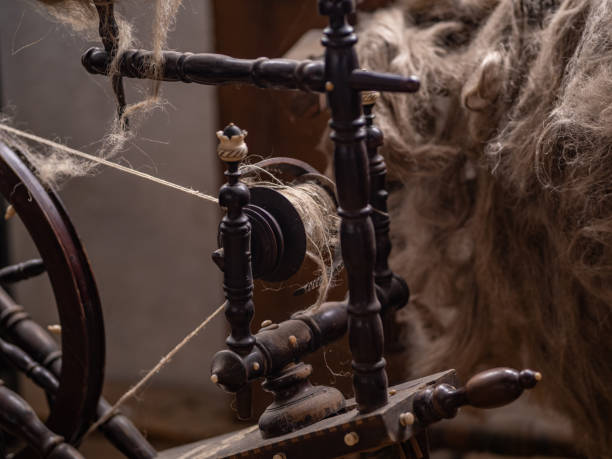 The old and vintage spinning wheel