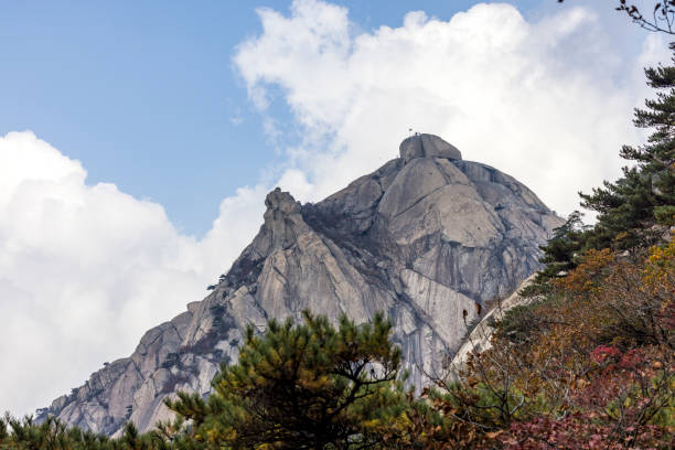 bukhansan national park and baegundae mountain, seoul aeria, south korea.