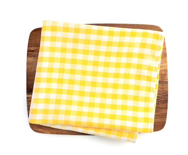 istock Wooden board and cloth napkin isolated on white background 2190098440
