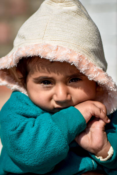 A baby boy in cool winter season in Hyderabad city Pakistan