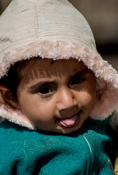 A baby boy in cool winter season in Hyderabad city Pakistan