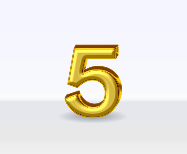 istock 3d golden metal numbers number 5 on white background 2190106400