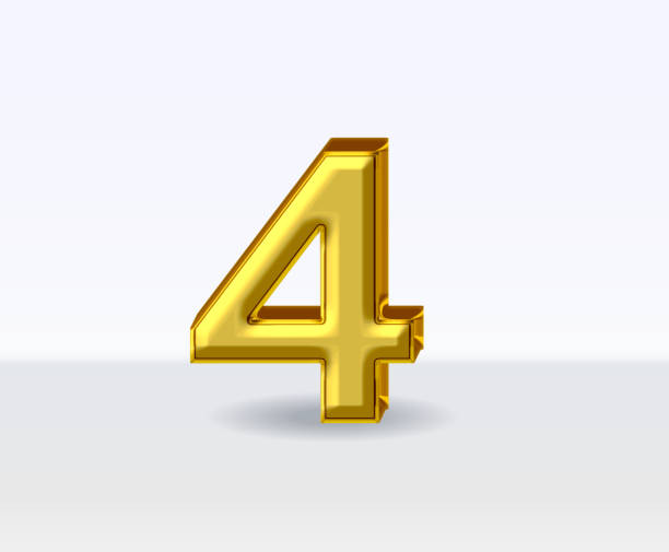istock 3d golden metal numbers number 4 on white background 2190106408