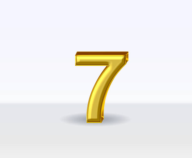 istock 3d golden metal numbers number 7 on white background 2190106437