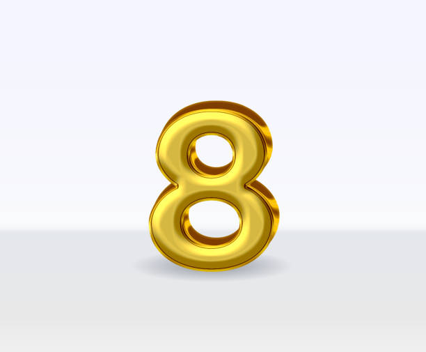 istock 3d golden metal numbers number 8 on white background 2190106482