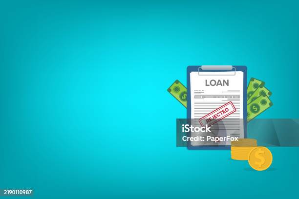 Bank Refusing Vector Loan Rejected Not Approved Bank Document Stock Illustration - Download ...