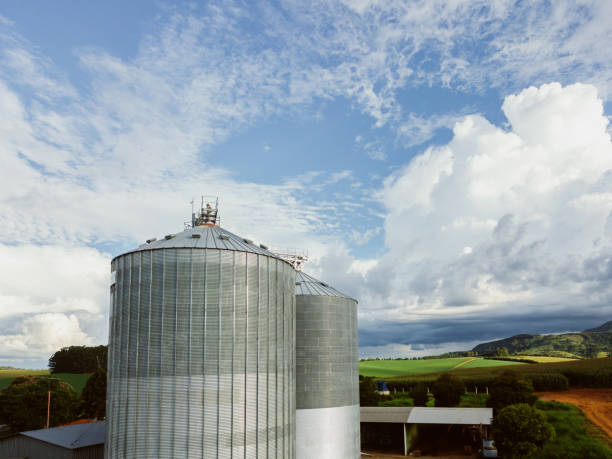 istock Agricultural silos on the farm 2190113872