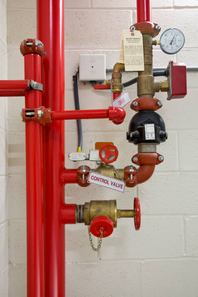 istock Fire sprinkler system piping in apartment building 2190115388