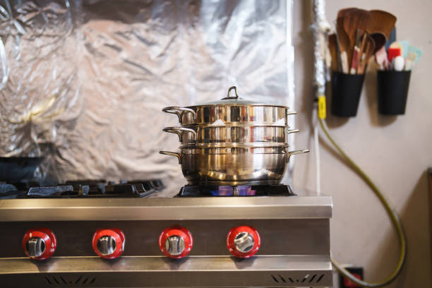 Rice cooker on the stove