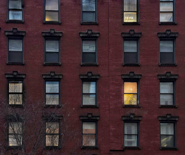 istock Christmas star in a tenement window 2190121553
