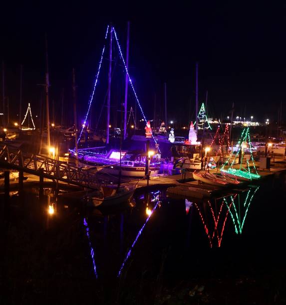 istock Local Boat Haven All Decorated With Christmas Lights 2190122403