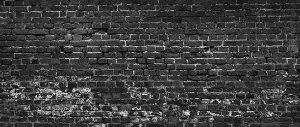 istock A brick wall with a black color. The wall is made of bricks and has a rough textur 2190125148