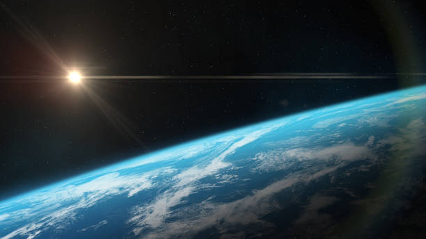 istock Panoramic view of the Earth. Space banner template. 2190125592