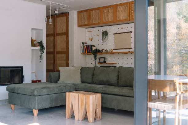 istock Modern living room decorated in a minimalist style 2190129480