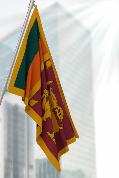 Sri Lanka national flag. Render 3D.