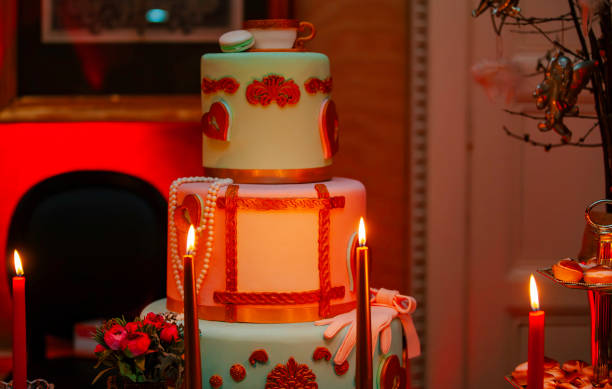 istock Luxurious Dessert Table with Wedding Cake and Sweets Display 2190136934
